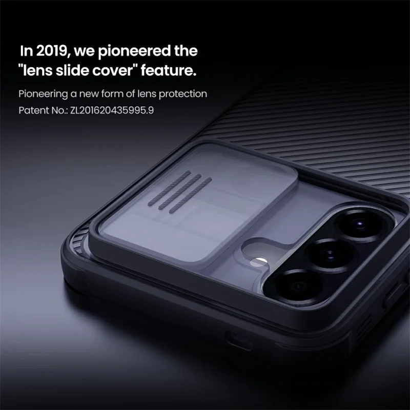 NILLKIN Série Camshield Pro para Capa Samsung Galaxy A57 5G TPU + PC com Cobertura de Câmara Deslizante - Preto Transparente