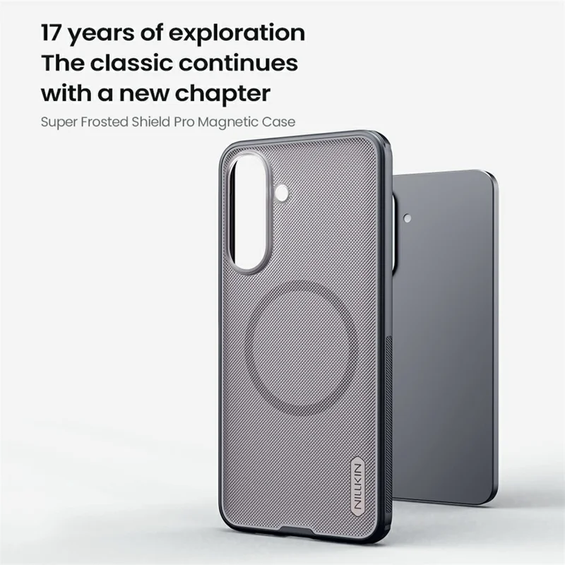 NILLKIN Super Frosted Shield Pro for Samsung Galaxy A57 5G Magnetic Case Matte PC TPU Phone Back Cover - Transparent Black