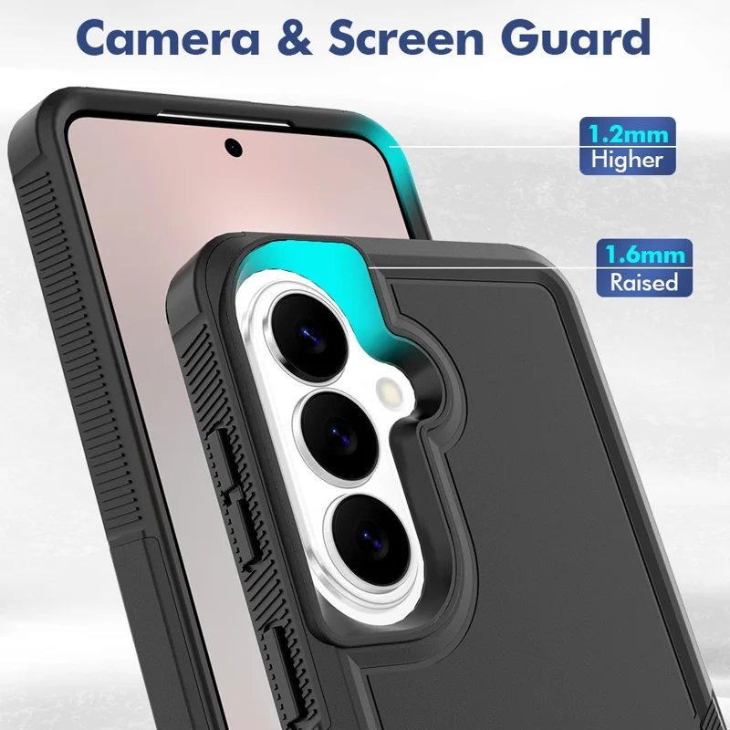 For Samsung Galaxy S26  /  S26 Pro Case 2 in 1 PC + TPU Shockproof Phone Cover - Black