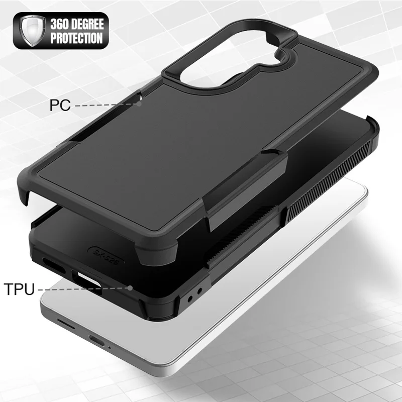 For Samsung Galaxy S26  /  S26 Pro Case 2 in 1 PC + TPU Shockproof Phone Cover - Black