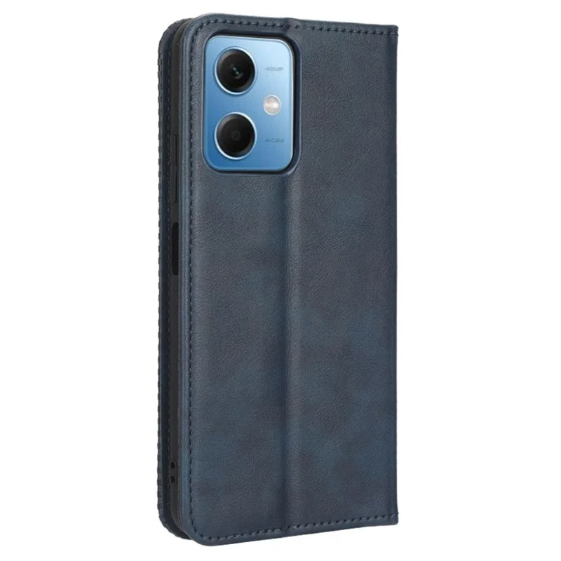 Retro Texture Phone Case For Xiaomi Redmi Note 12 5G (Global) / (India) / (China) / Poco X5 5G Imprinted Pattern PU Leather Magnetic Auto Closing Wallet Stand Full Protection Cell Phone Cover - Blue