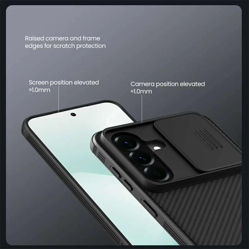 NILLKIN Camshield Pro für Samsung Galaxy A57 5G Magnetisches TPU + PC-Telefonetui mit Schiebe-Kamera - Schwarz