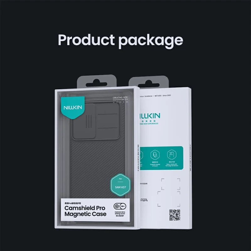 NILLKIN Camshield Pro für Samsung Galaxy A57 5G Magnetisches TPU + PC-Telefonetui mit Schiebe-Kamera - Schwarz