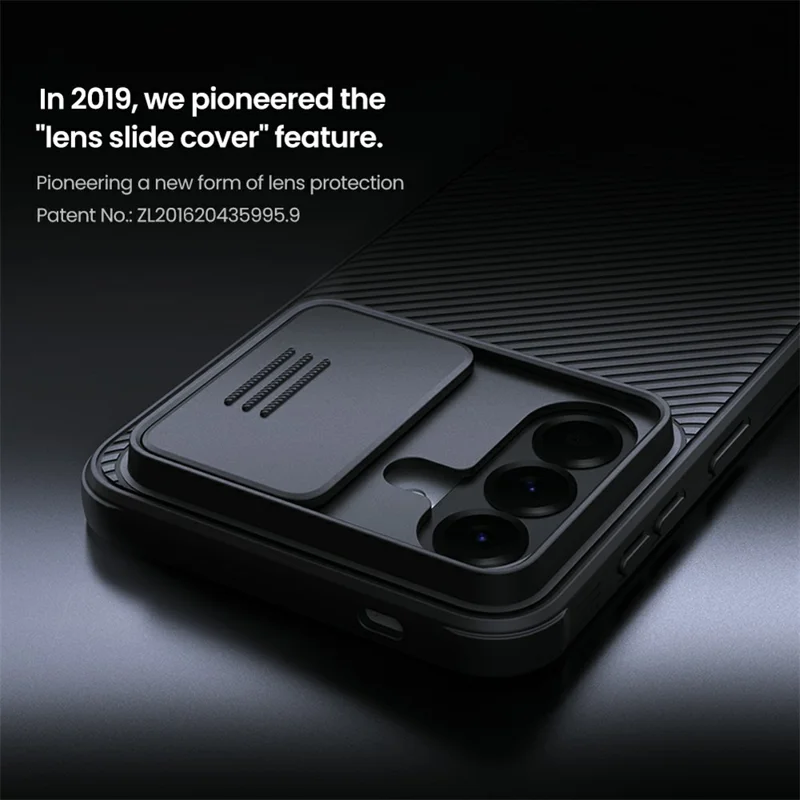 NILLKIN Camshield Pro für Samsung Galaxy A57 5G Magnetisches TPU + PC-Telefonetui mit Schiebe-Kamera - Schwarz