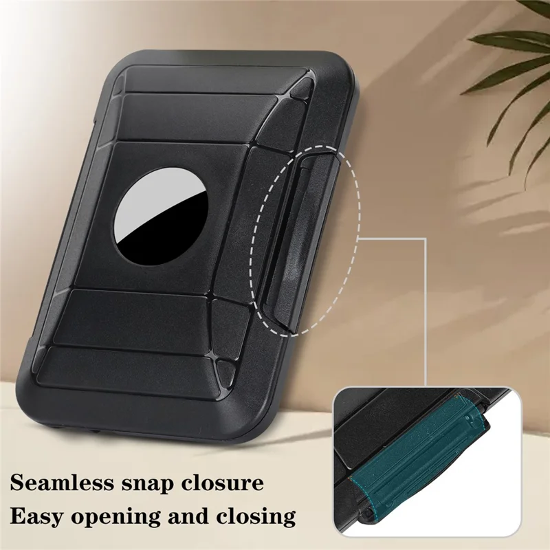 Funda protectora para AirTag, soporte magnético para tarjetas trasero para teléfono, billetera - Negro