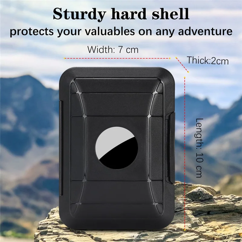 Funda protectora para AirTag, soporte magnético para tarjetas trasero para teléfono, billetera - Negro