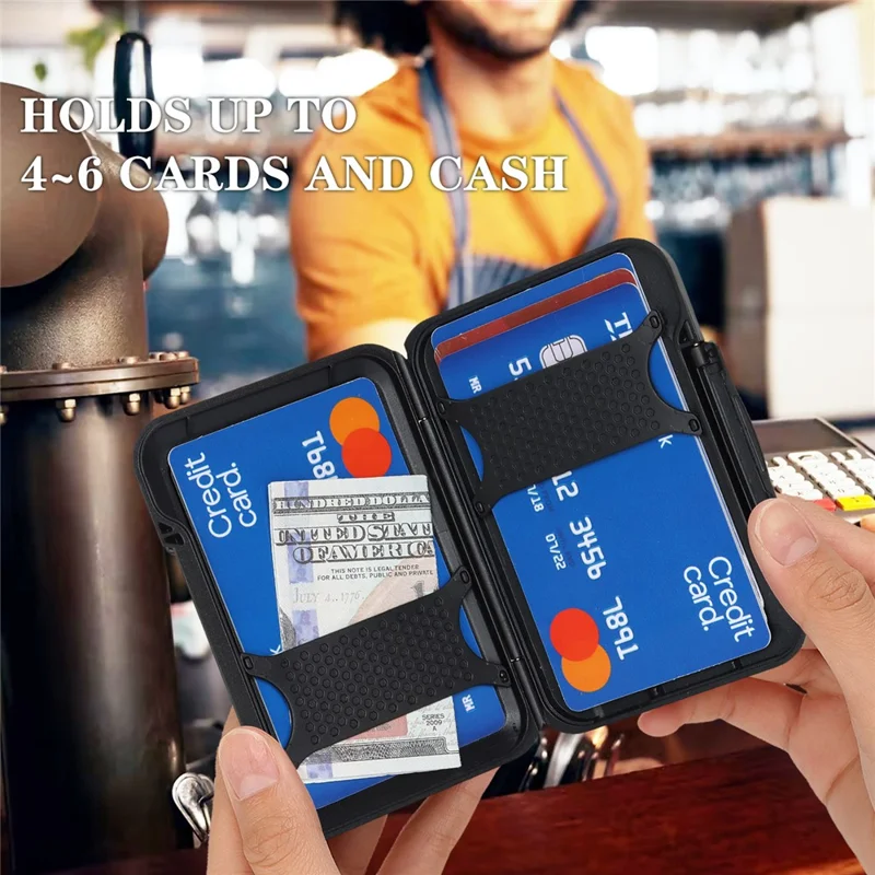 Funda protectora para AirTag, soporte magnético para tarjetas trasero para teléfono, billetera - Negro