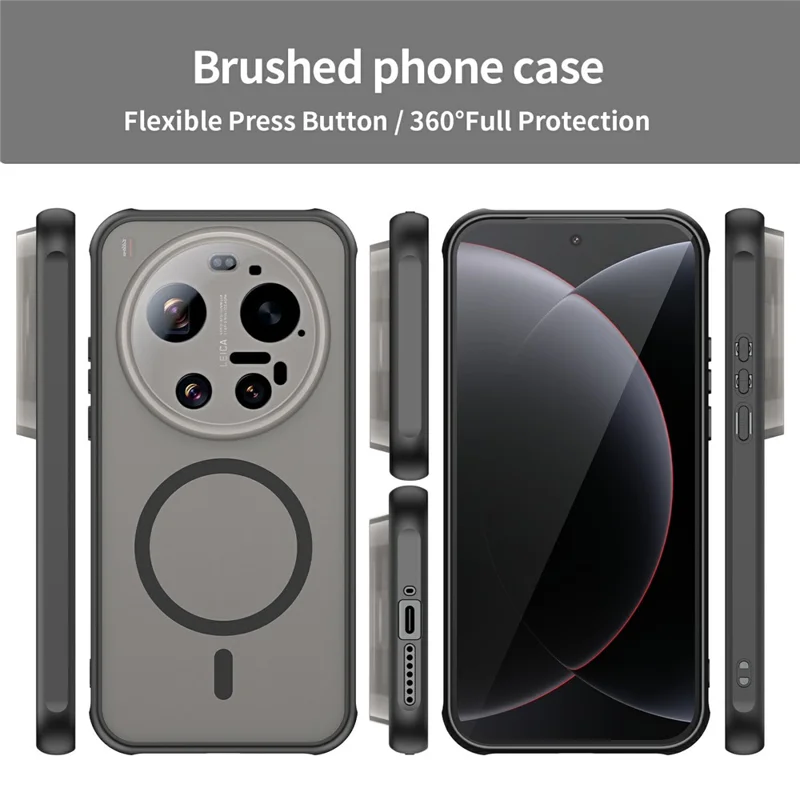 For Xiaomi 17 Ultra 5G Magnetic Case Anti Drop PC + TPU Phone Cover - Black