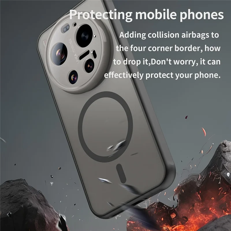 For Xiaomi 17 Ultra 5G Magnetic Case Anti Drop PC + TPU Phone Cover - Black