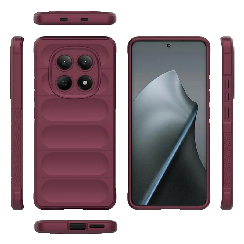 For Xiaomi Redmi Note 15 4G (Global) Case Anti-Drop Soft TPU Rugged Phone Back Cover - Wine Red