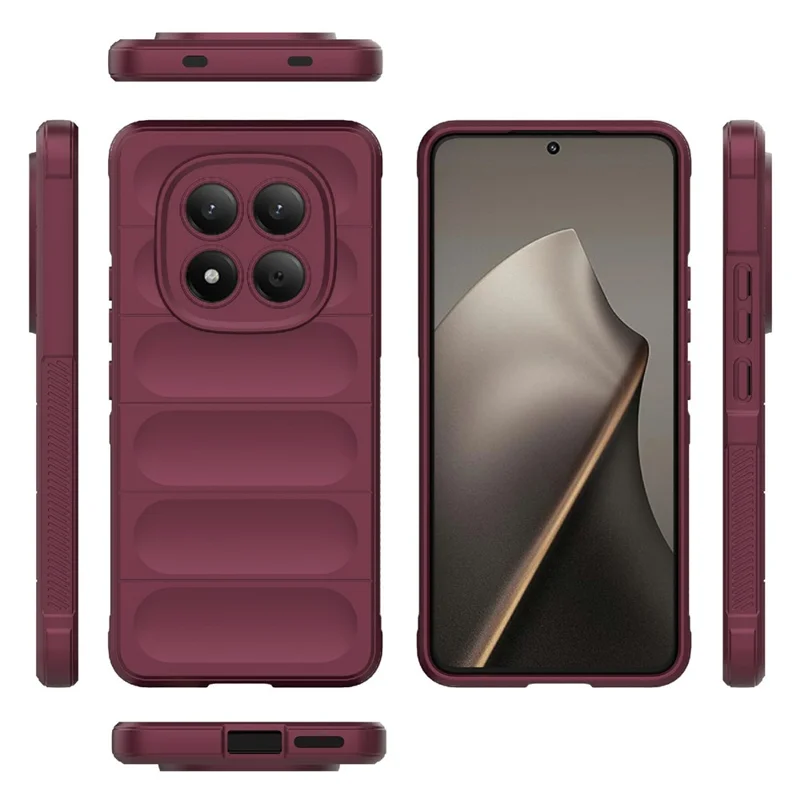 For Xiaomi Redmi Note 15 Pro 4G (Global) Case Anti-Drop Soft TPU Rugged Phone Back Cover - Wine Red