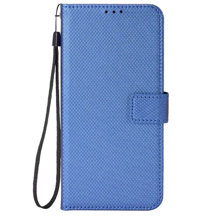Cell Phone Cover for Xiaomi Redmi Note 12 5G (Global) / (India) / (China) / Poco X5 5G Wallet Viewing Stand Magnetic Closure Diamond Texture PU Leather Cell Phone Case - Blue