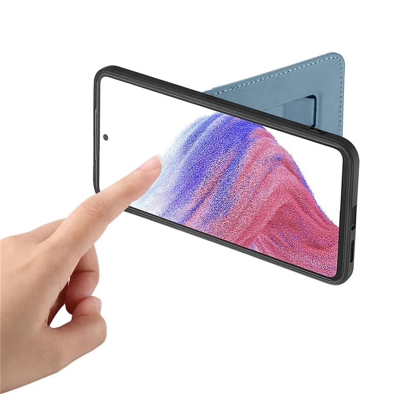 CASENEO C1-19 for Samsung Galaxy A57 5G Case Folding Kickstand Leather Back Cover Carbon Fiber Texture - Blue