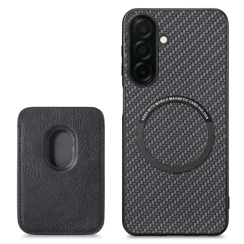 For Samsung Galaxy A57 5G Magnetic Case Detachable Card Holder Phone Back Cover - Black