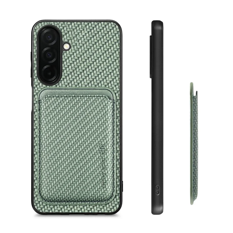 For Samsung Galaxy A57 5G Magnetic Case Detachable Card Holder Phone Back Cover - Green