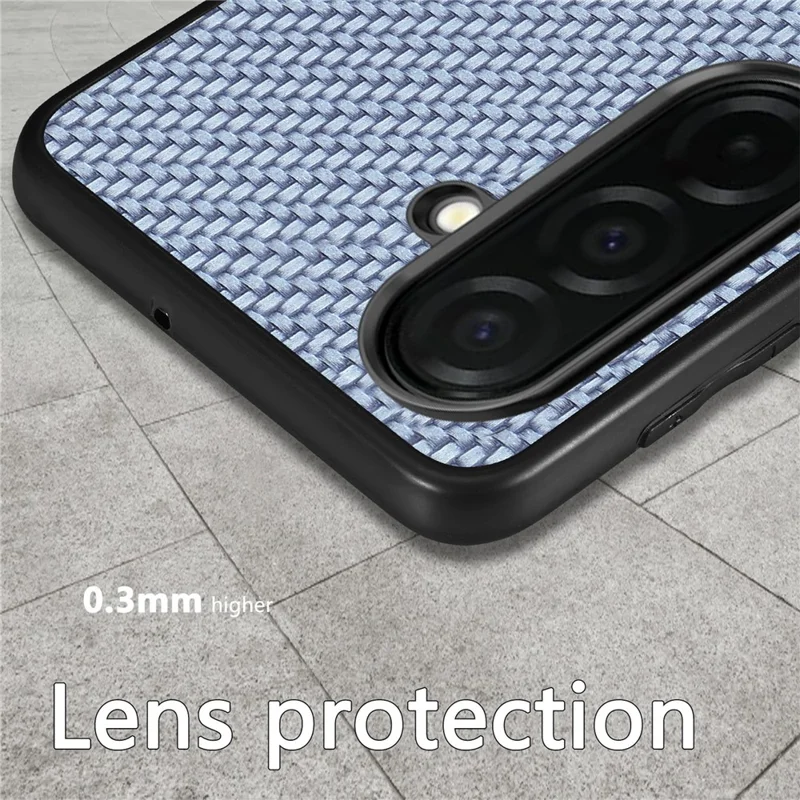 For Samsung Galaxy A57 5G Case Carbon Fiber Texture PU Leather + PC + TPU Phone Cover - Black