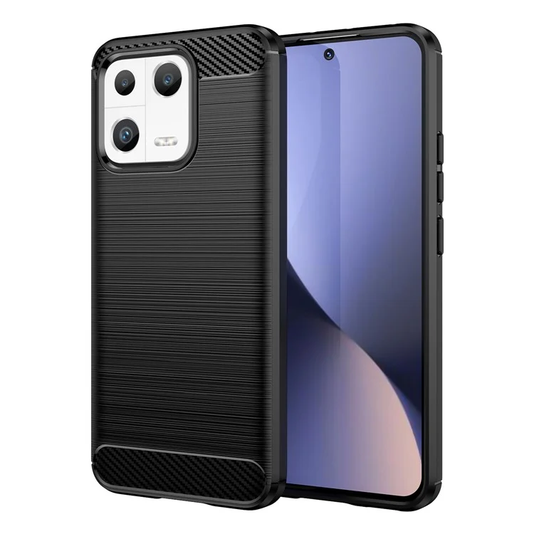 Para Xiaomi 13 Capa de Telefone de Fibra de Carbono TPU - Preta