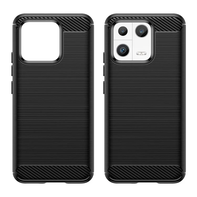 Para Xiaomi 13 Capa de Telefone de Fibra de Carbono TPU - Preta