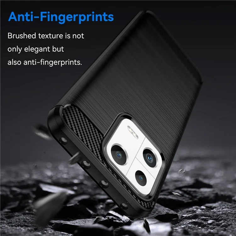 Para Xiaomi 13 Capa de Telefone de Fibra de Carbono TPU - Preta