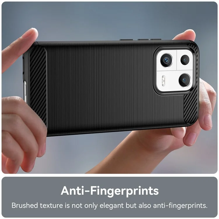 Para Xiaomi 13 Capa de Telefone de Fibra de Carbono TPU - Preta