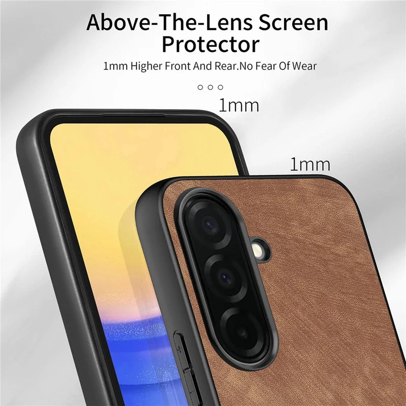 For Samsung Galaxy A57 5G Case Shockproof Slim Retro Leather Phone Back Cover - Brown