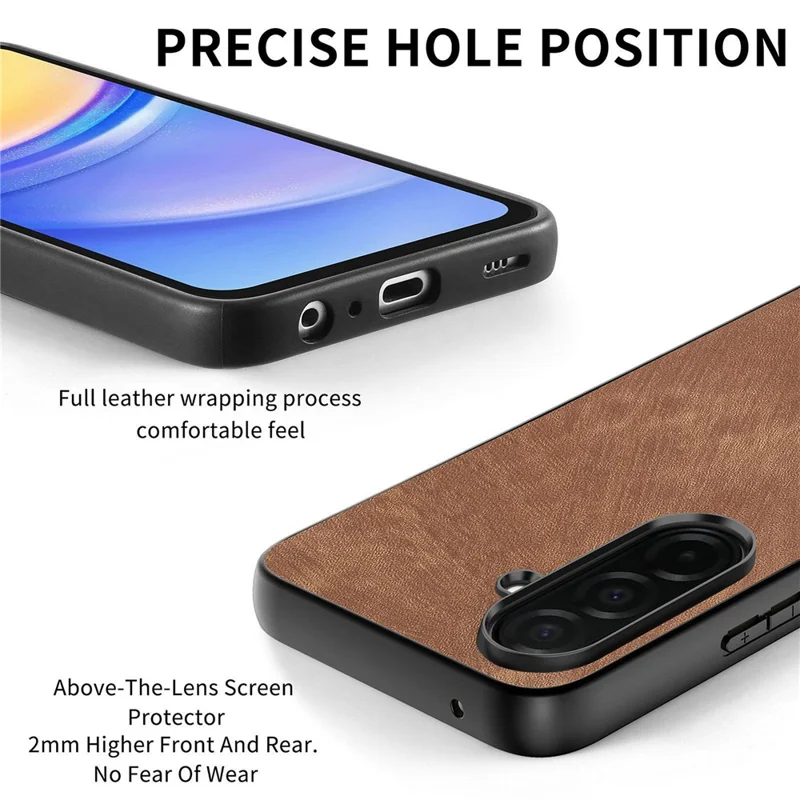 For Samsung Galaxy A37 5G Case Shockproof Slim Retro Leather Phone Back Cover - Brown