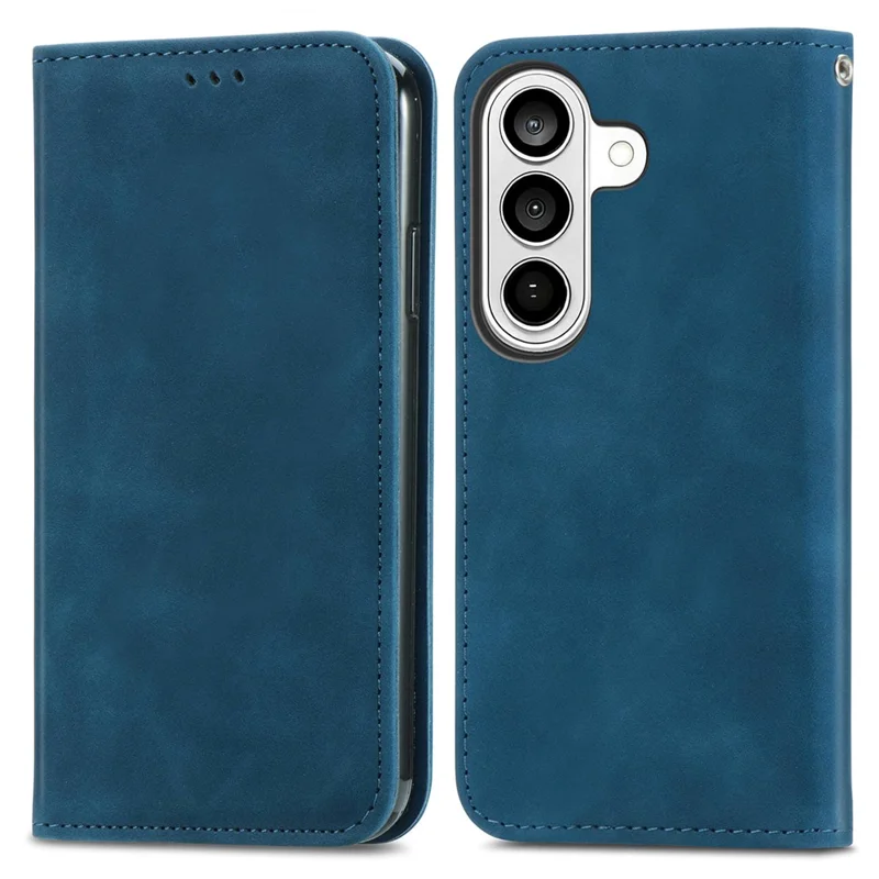 For Samsung Galaxy A57 5G Leather Case with Card Holder Magnetic Absorption Phone Cover - Dark Blue