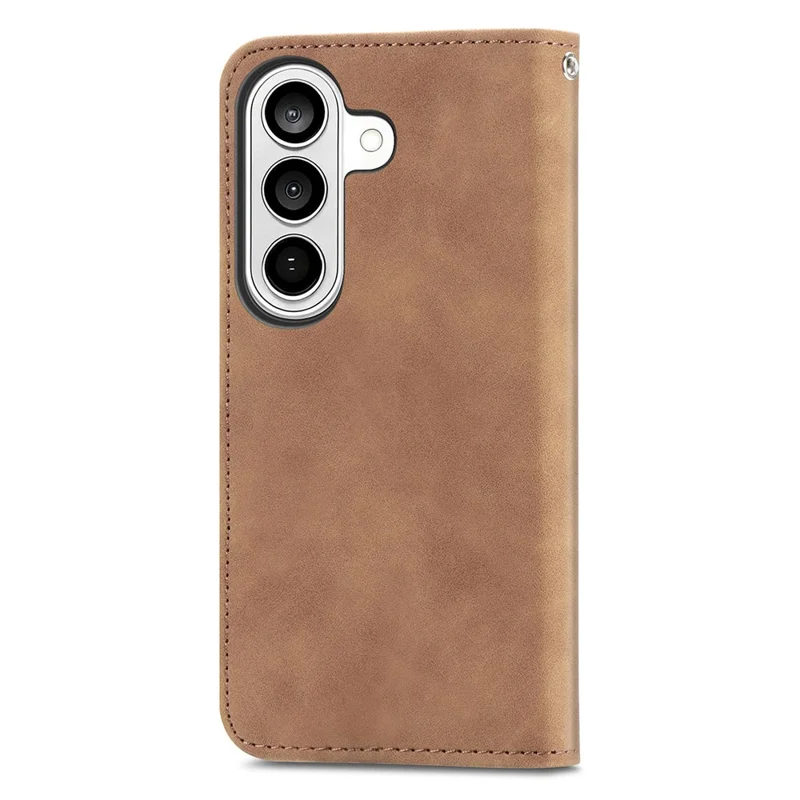 For Samsung Galaxy A37 5G Leather Case with Card Holder Magnetic Absorption Phone Cover - Brown