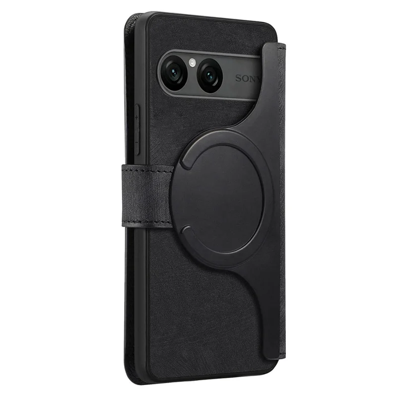CASENEO MW-03 For Sony Xperia 10 VII Magnetic Case Detachable Leather Phone Wallet Cover - Black