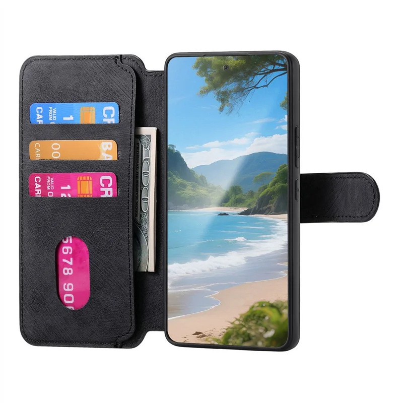 CASENEO MW-03 For Sony Xperia 10 VII Magnetic Case Detachable Leather Phone Wallet Cover - Black