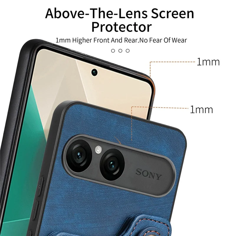 For Sony Xperia 10 VII Retro PU Leather Case Phone Cover with RFID Blocking Card Holder  /  Ring Holder - Pink