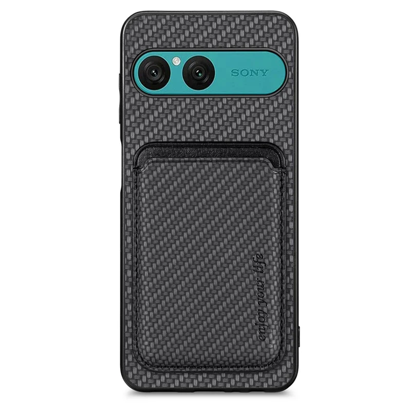 For Sony Xperia 10 VII Magnetic Case Detachable Card Holder Phone Back Cover - Black
