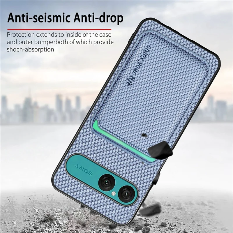 For Sony Xperia 10 VII Magnetic Case Detachable Card Holder Phone Back Cover - Black