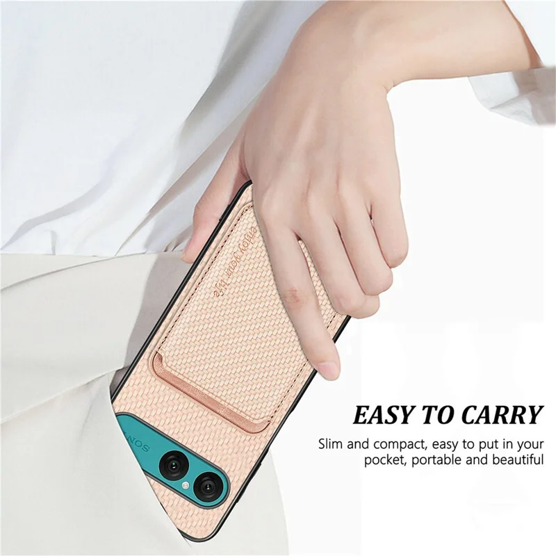 For Sony Xperia 10 VII Magnetic Case Detachable Card Holder Phone Back Cover - Black