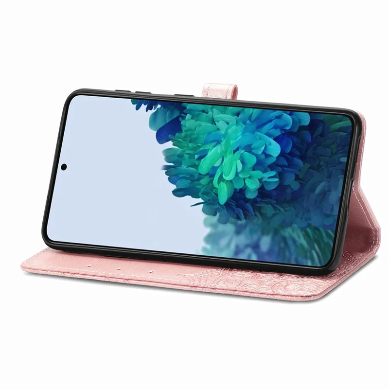 For Samsung Galaxy A57 5G Wallet Case Mandala Flower Leather Phone Cover Stand - Rose Gold