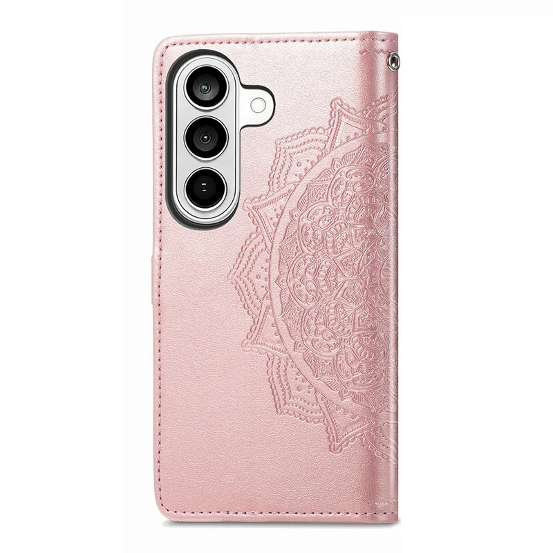 For Samsung Galaxy A37 5G Wallet Case Mandala Flower Leather Phone Cover Stand - Rose Gold