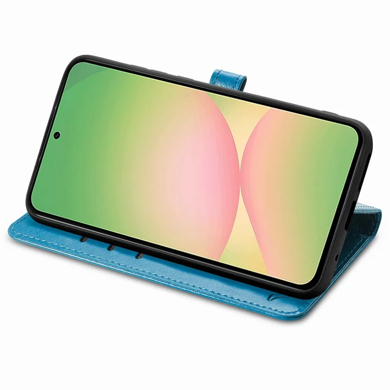 For Samsung Galaxy A37 5G Case Flip Wallet Leather Phone Cover with Cute Cat Dog Pattern - Blue