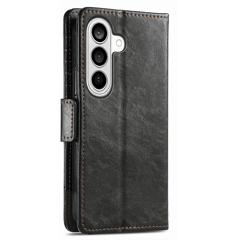 CASENEO For Samsung Galaxy A37 5G Phone Cases PU Leather Cover Stand with RFID Blocking Wallet - Black