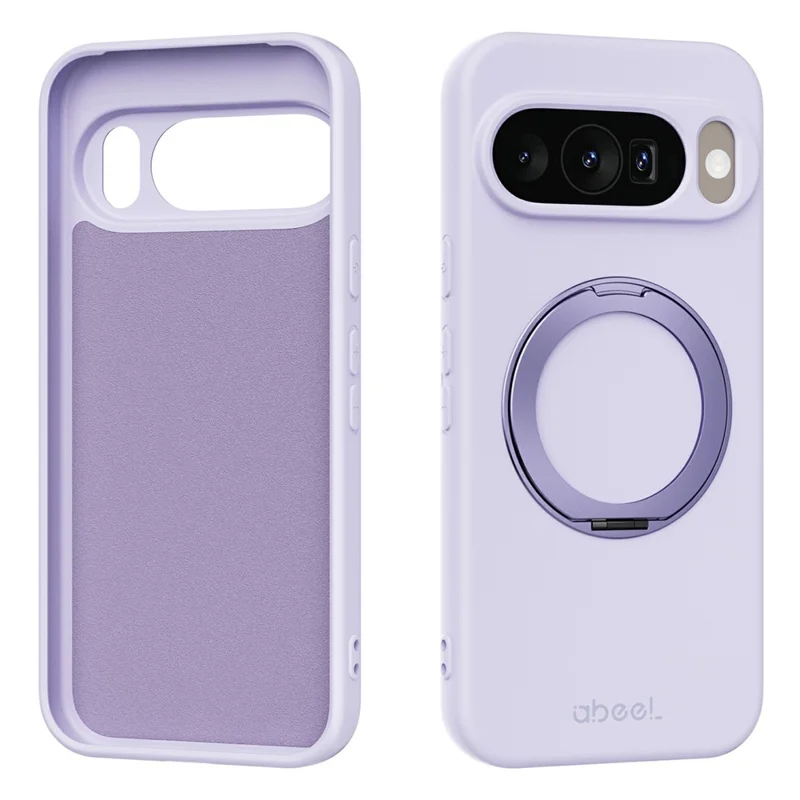 ABEEL For Google Pixel 10  /  10 Pro Magnetic Case Kickstand Skin Touch Liquid Silicone Phone Cover - Purple