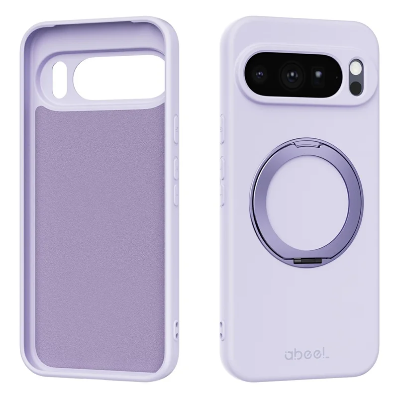 ABEEL For Google Pixel 10 Pro XL Magnetic Case Kickstand Skin Touch Liquid Silicone Phone Cover - Purple