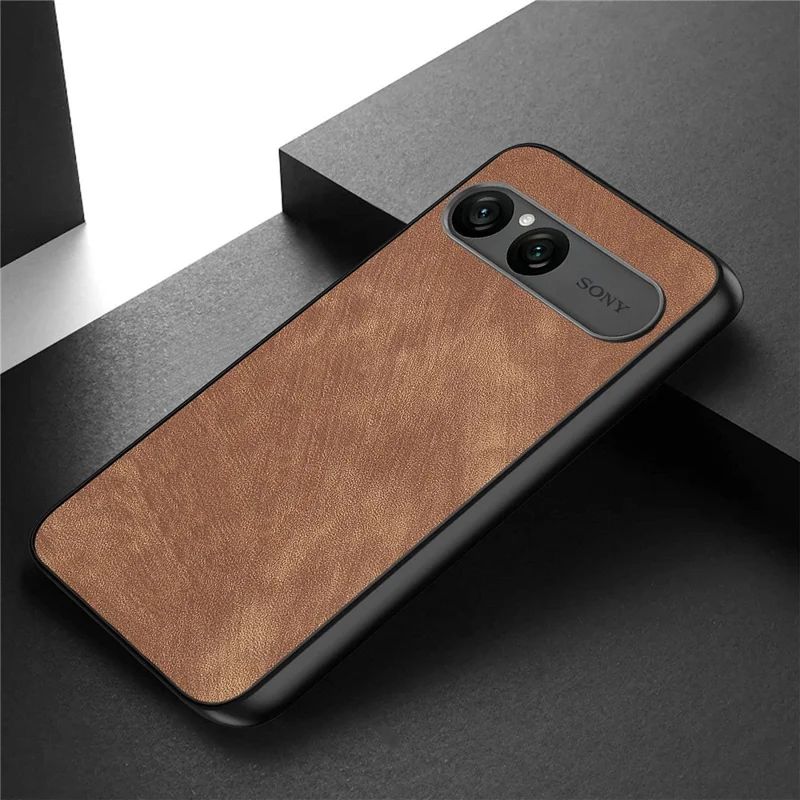 For Sony Xperia 10 VII Case Shockproof Slim Retro Leather Phone Back Cover - Brown