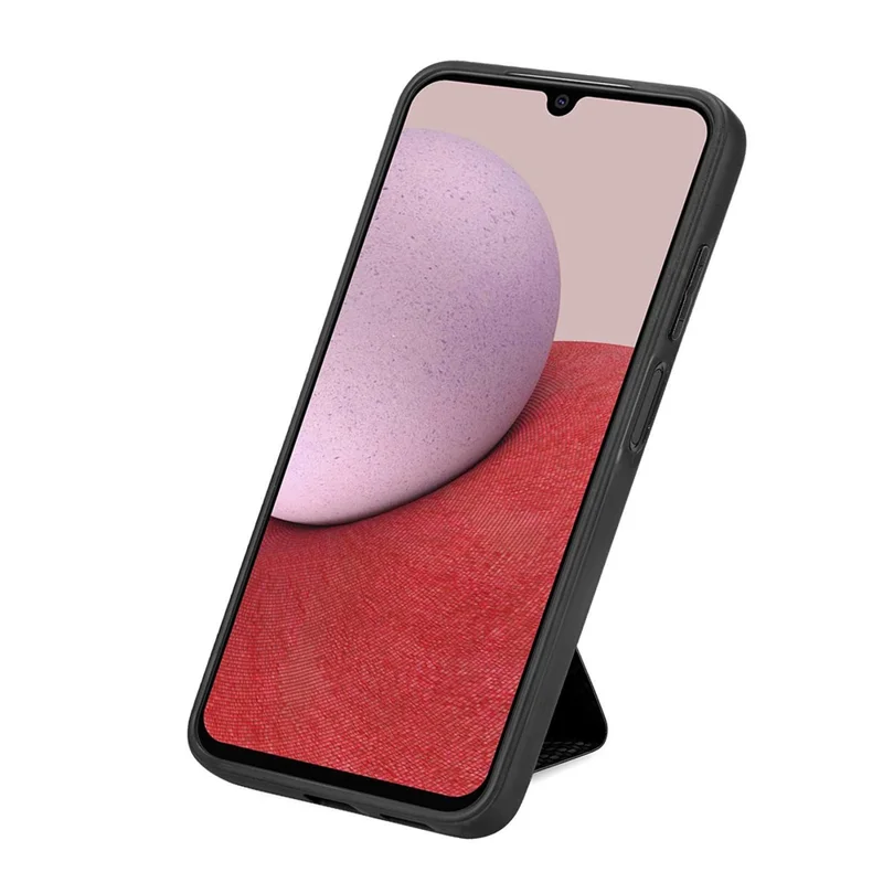 For Sony Xperia 10 VII K-Shaped Kickstand Case Leather Phone Back Cover - Black