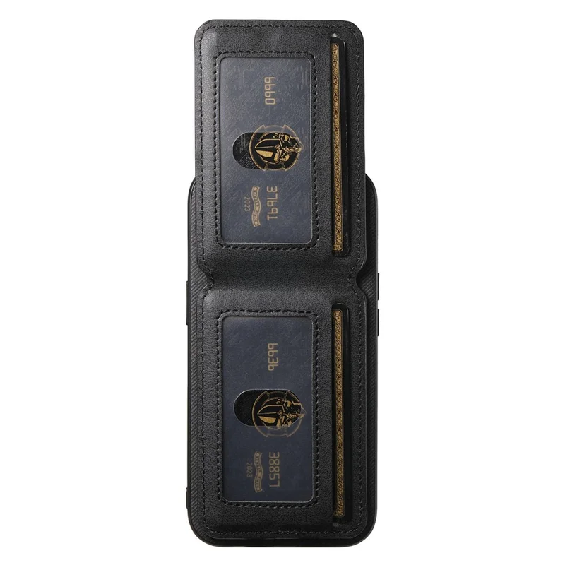 For Sony Xperia 10 VII Case Cloth Texture Leather + PC + TPU Cover with RFID Blocking Card Holder - Black