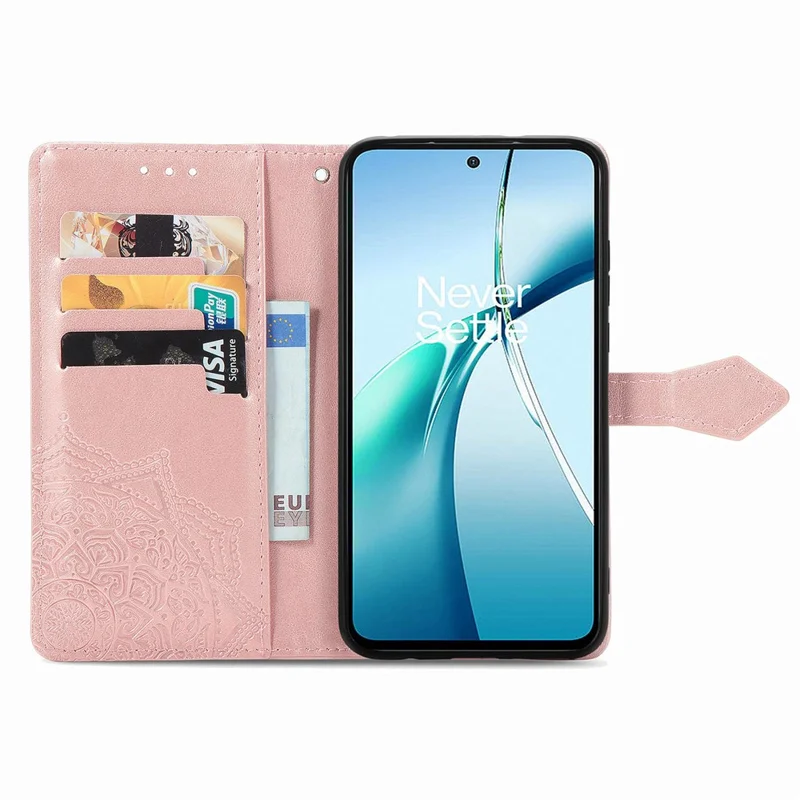 For Sony Xperia 10 VII Wallet Case Mandala Flower Leather Phone Cover Stand - Rose Gold