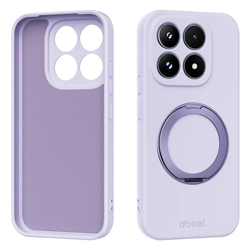 ABEEL For Xiaomi 17 Magnetic Case Kickstand Skin Touch Liquid Silicone Phone Cover - Purple