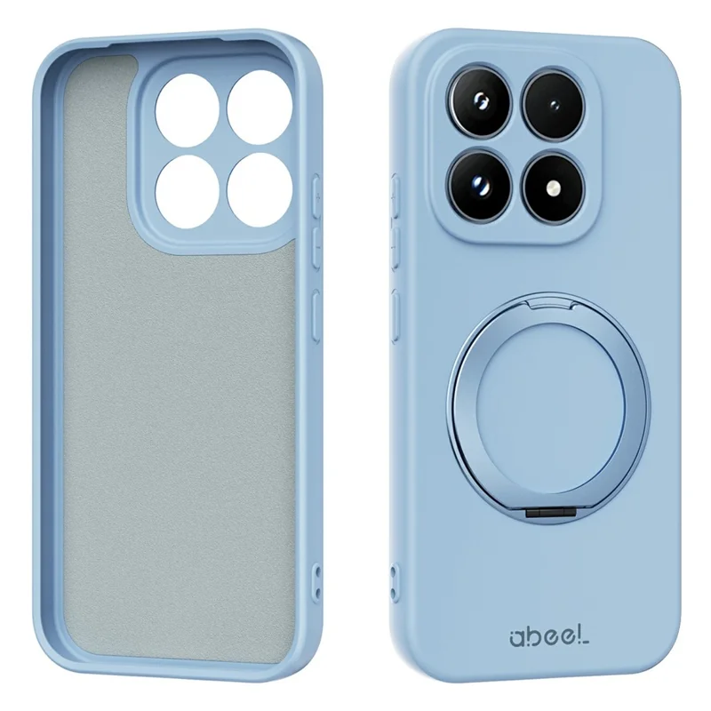 ABEEL For Xiaomi 17 Magnetic Case Kickstand Skin Touch Liquid Silicone Phone Cover - Sky Blue