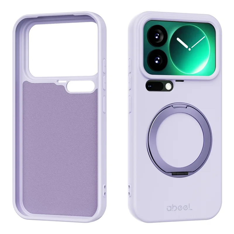 ABEEL For Xiaomi 17 Pro Magnetic Case Kickstand Skin Touch Liquid Silicone Phone Cover - Purple