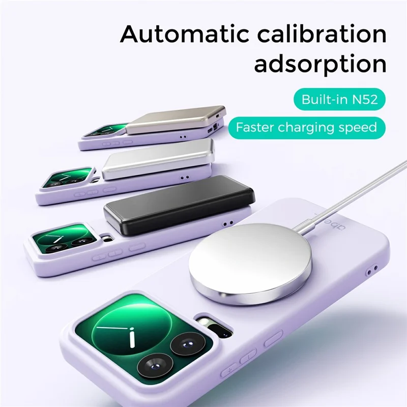 ABEEL For Xiaomi 17 Pro Magnetic Case Kickstand Skin Touch Liquid Silicone Phone Cover - Purple