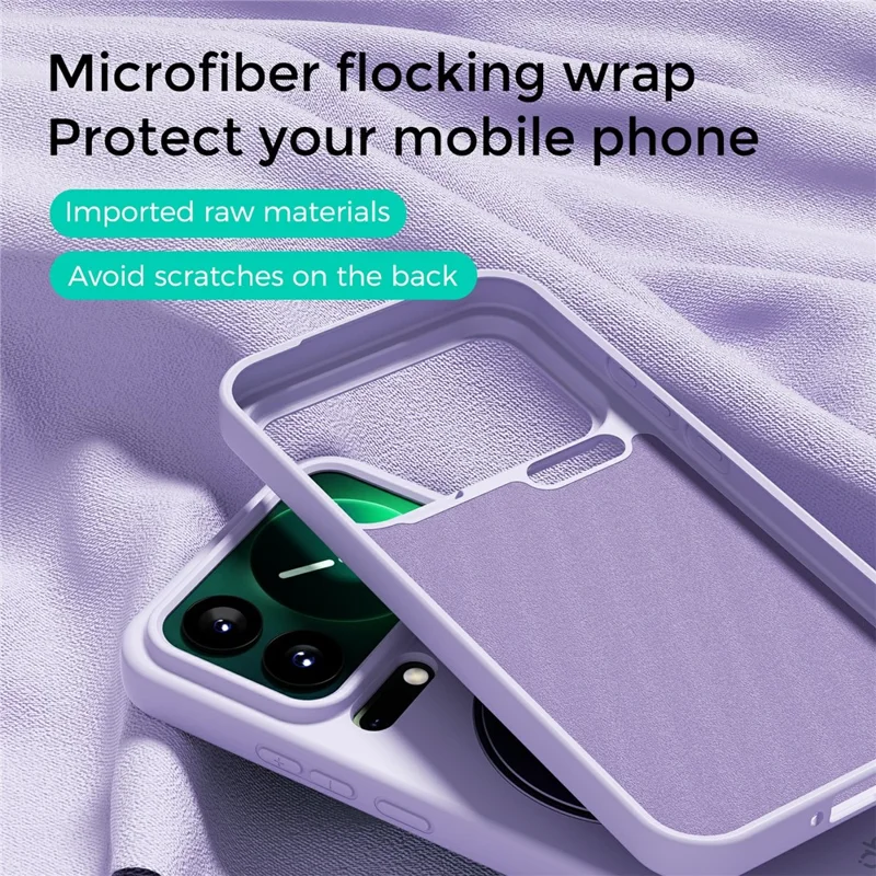 ABEEL For Xiaomi 17 Pro Max Magnetic Case Kickstand Skin Touch Liquid Silicone Phone Cover - Purple