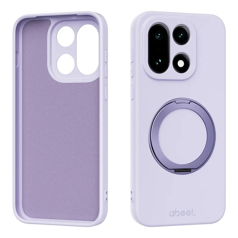 ABEEL For OnePlus 15 5G Magnetic Case Kickstand Skin Touch Liquid Silicone Phone Cover - Purple